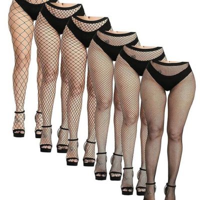 Buauty 6 PCS Black Fishnet Stockings For Women, Fish Nets Women Tights,